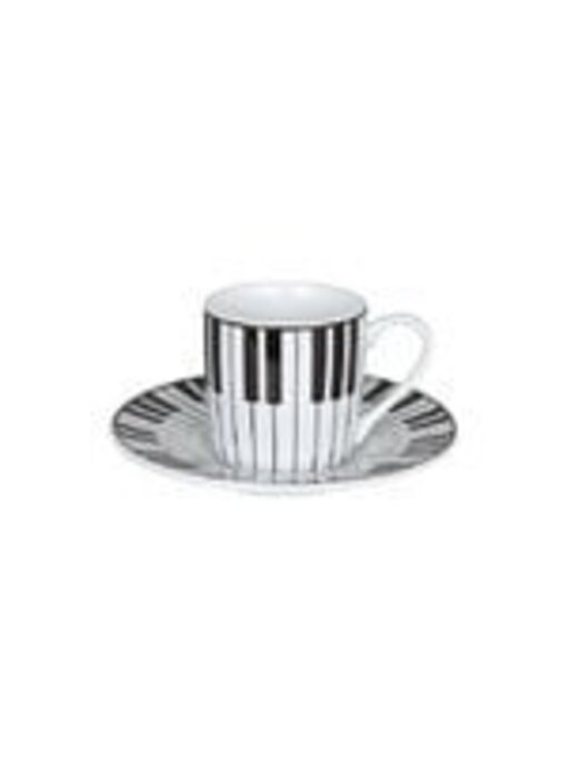 Espressotasse und Untertasse, Klavier