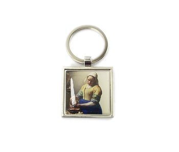 Porte-clés SQ, métal argenté, Laitière Vermeer