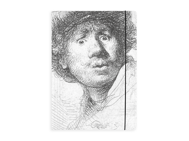 Dokumentenmappe mit Gummiband , Rembrandt, neugieriges Gesicht