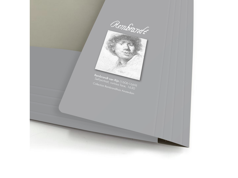 Dokumentenmappe mit Gummiband , Rembrandt, neugieriges Gesicht