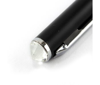 Bolígrafo negro, con cristal