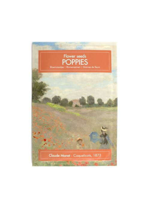 Carte postale avec graines, Coquelicots, Monet