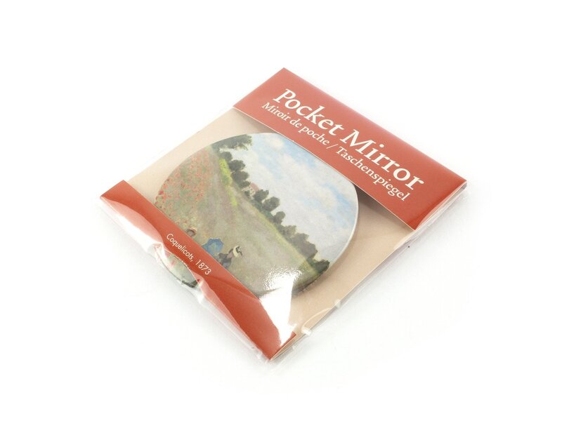 Taschenspiegel, Ø 80 mm, Monet, Feld mit Mohnblumen