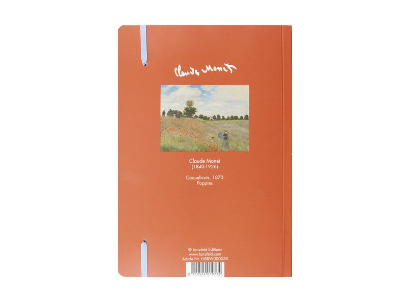 Cuaderno de tapa blanda, A5, Monet, Campo con amapolas