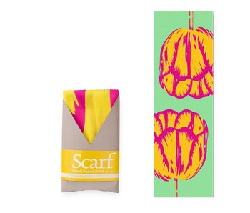 Scarf , Tulip Pop Art line Green