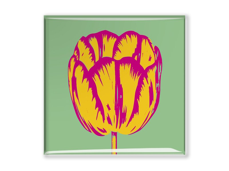 Kühlschrankmagnet, Tulip Pop Linie Grün