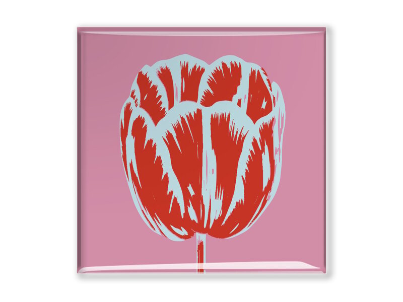 Aimant pour réfrigérateur, ligne Tulip Pop rose
