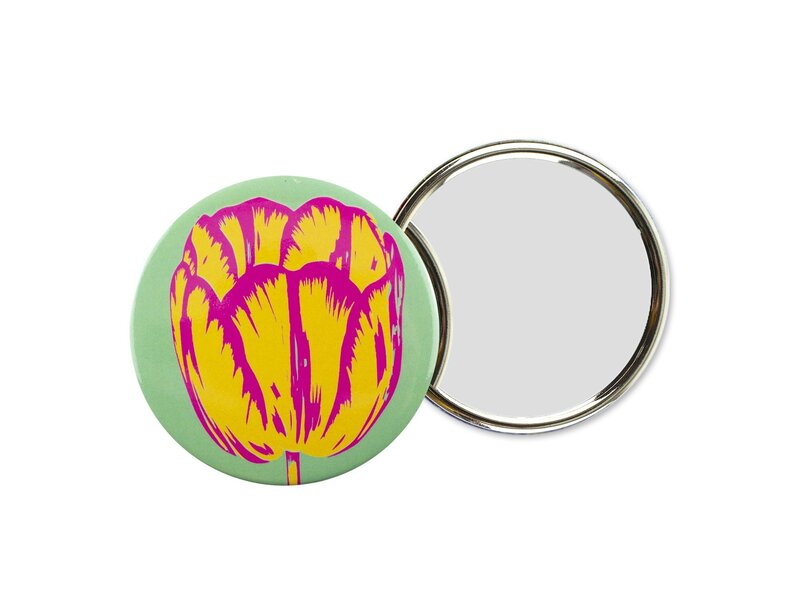 Taschenspiegel, Ø 80 mm, Tulip Pop Line Grün