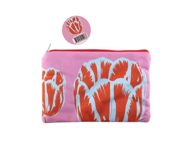 Federmäppchen / Schminktasche, Tulpen Pop-Art, Rose