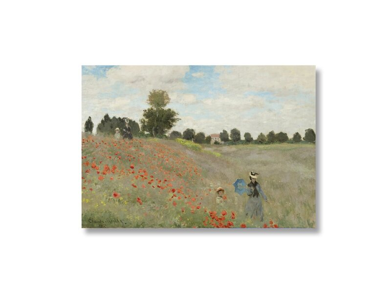 Poster, 50x70 Monet, Veld met klaprozen