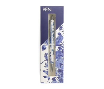Ballpoint pen in box, Delft blue bird