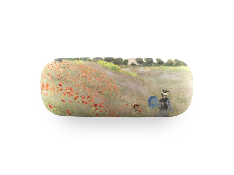 Étui à lunettes avec tissu pour lentilles, Monet, Field with coquelicots