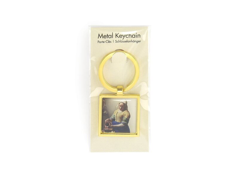 Keyring W, Metal gold, SQ, Milkmaid Vermeer