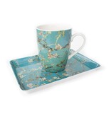 Conjunto: taza y bandeja, flor de almendro, Van Gogh