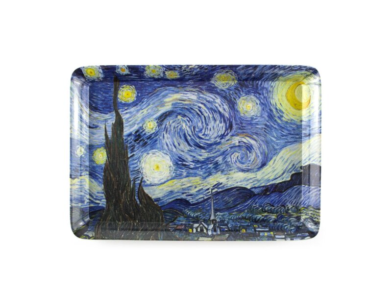 Set: Becher & Tablett, Sternennacht, Van Gogh