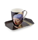 Set: Becher & Tablett, Mädchen mit Perlenohrring, Vermeer.