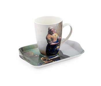 Ensemble: Tasse et plateau, Laitière, Vermeer