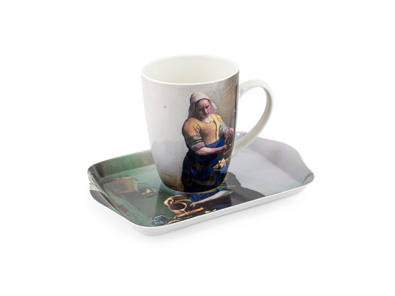 Ensemble: Tasse et plateau, Laitière, Vermeer