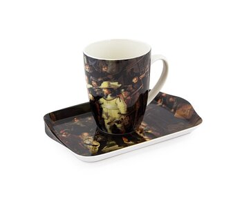 Conjunto: Taza y bandeja, Vigilancia nocturna, Rembrandt