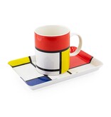 Ensemble: Tasse et plateau,  Mondrian