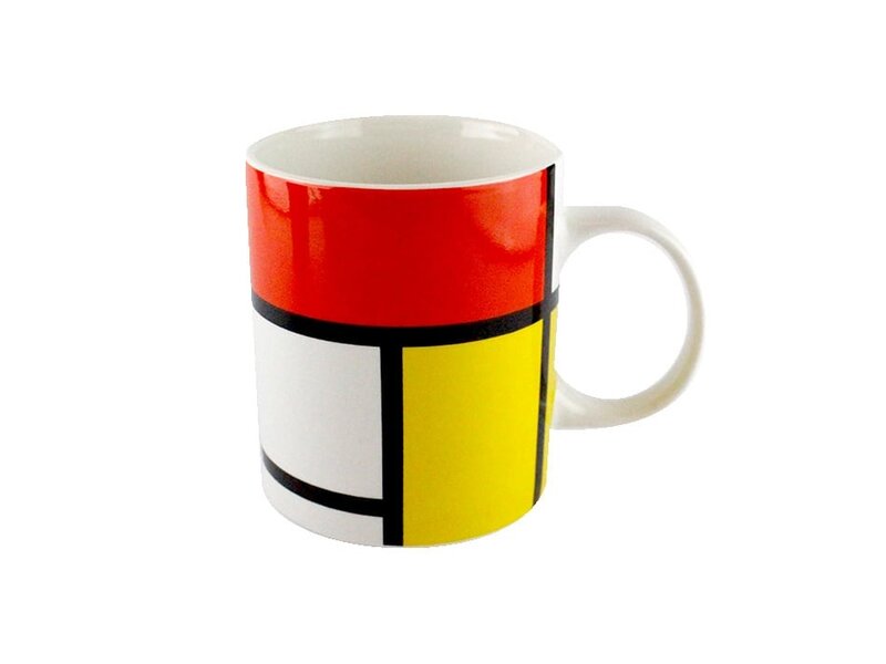 Ensemble: Tasse et plateau,  Mondrian