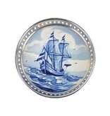 Posavasos azul de Delft, barco - Galeón Posavasos azul de Delft, barco - Galeón