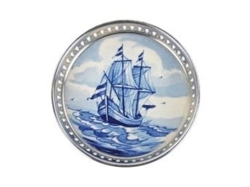 Delfts blauwe flessen onderzetter, Galjoen