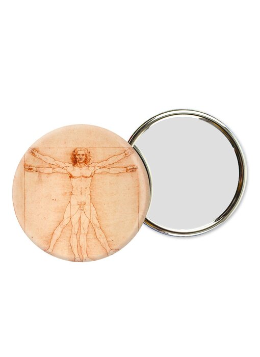 Espejo de bolsillo,  Ø 80 mm, Da vinci, hombre de Vitruvio