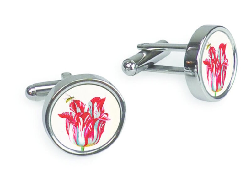 Cufflinks, Tulip with bee, Marrel