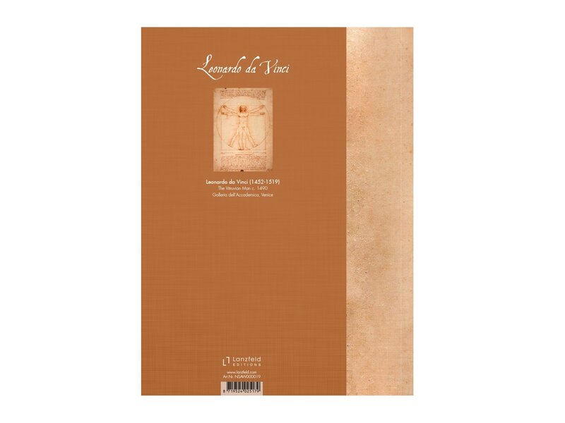 Softcover Kunst Skizzenbuch, Da Vinci, vitruvianischer Mann
