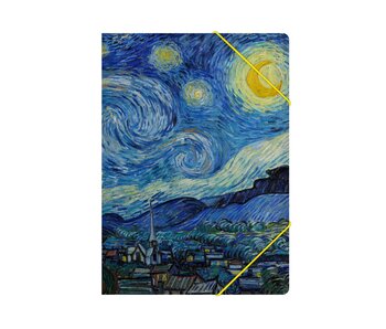 Paper file folder with elastic closure,A4, Starry night, Van Gogh