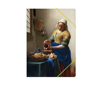 Paper file folder with elastic closure,A4, Milkmaid Vermeer