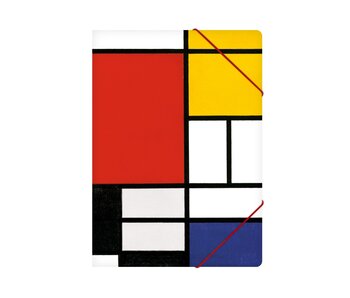 Paper file folder with elastic closure,A4, Mondriaan 1