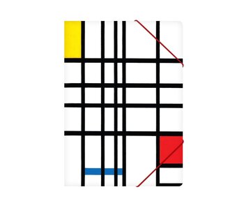 Paper file folder with elastic closure,A4, Mondriaan 2