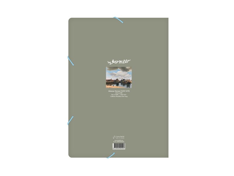 Paper file folder with elastic closure, View of Delft, Vermeer