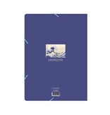 Paper file folder with elastic closure, Hokusai, great Wave