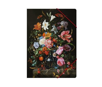 Paper file folder with elastic closure,A4, De Heem, Flower Still Life