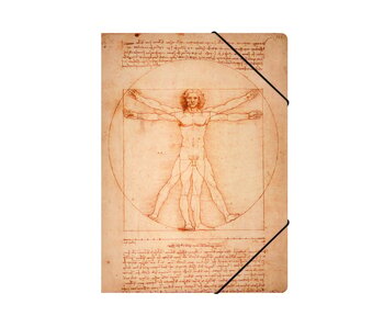 Paper file folder with elastic closure,A4, Da Vinci, Vitruvian Man