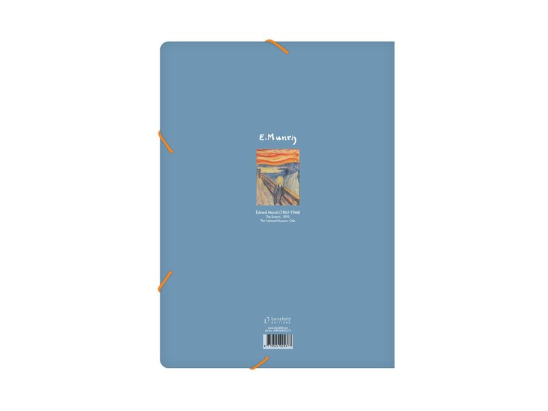 Paper file folder with elastic closure, Munch, The scream