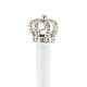 Stylo blanc avec couronne en argent