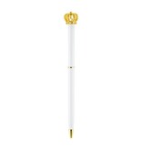 White ballpoint pen with gold crown
