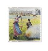Lens cloth, 18x18 cm, Pisarro, Peasant Girl Making fire