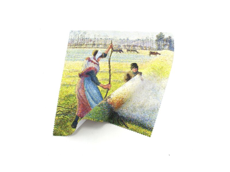 Paño para gafas, 18 x 18 cm, Pissarro, Campesina Haciendo fuego