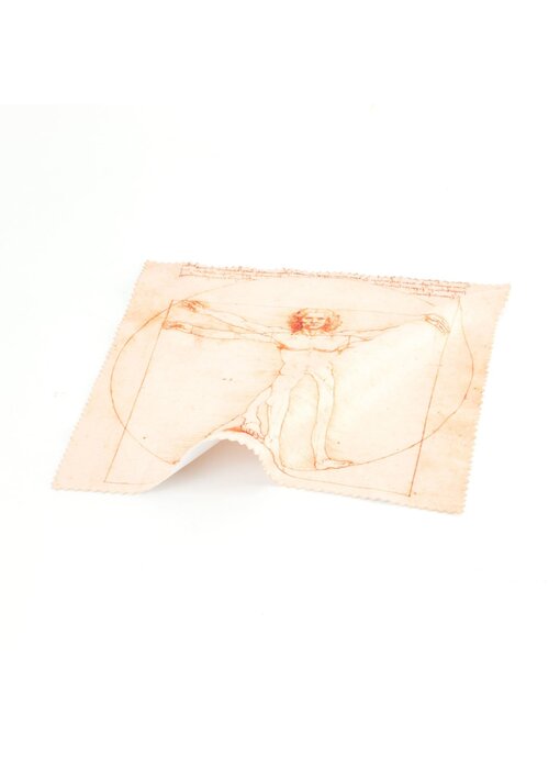 Paño de gafas, 15 x 15 cm, Da Vinci, el hombre de Vitruvio