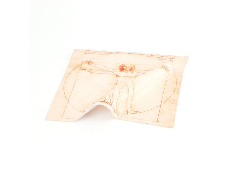 Paño de gafas, 15 x 15 cm, Da Vinci, el hombre de Vitruvio