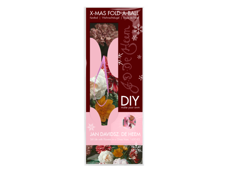 DIY Paper Christmas Ball , Flower still life, De Heem