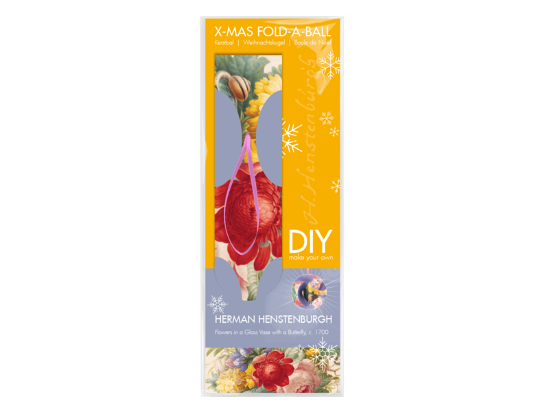 Vouw-het zelf: Kerstbal, Bloemstilleven Henstenburgh