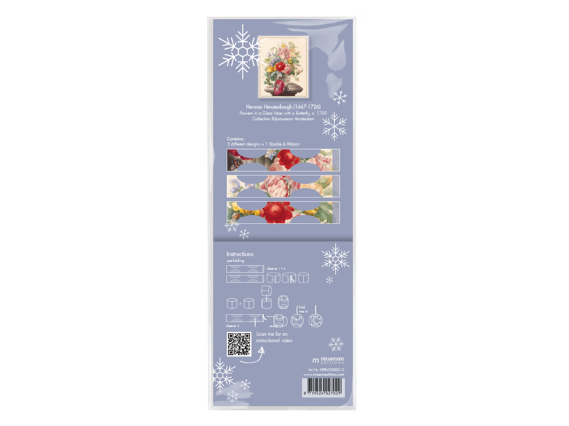 Vouw-het zelf: Kerstbal, Bloemstilleven Henstenburgh