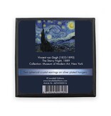 Boucles d'oreilles avec pierres de cristal scintillantes, Van Gogh, nuit étoilée