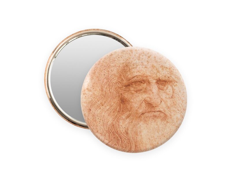 Espejo de bolsillo,  Ø 80 mm, Da vinci, Auto retrato